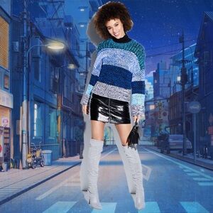 Derek Lam Colorblocked Gradient Chunky Sweater-NWT